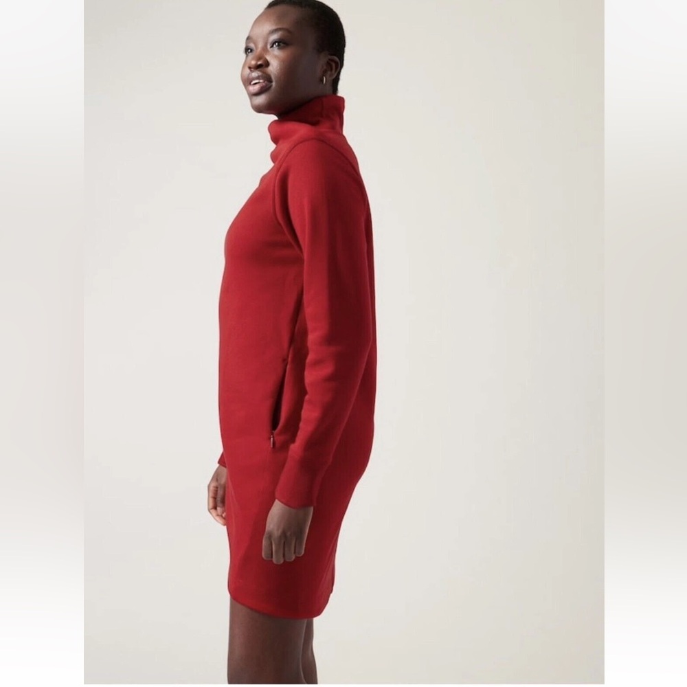 Athleta Crimson Red Turtleneck Sweater Dress S